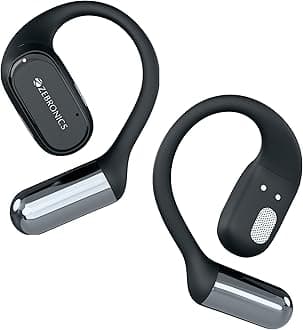 ZEBRONICS PODS O, Wireless Open Ear Earbuds, OWS, 40 Hrs Backup, Neodymium Drivers, Ultra Comfort Fit, Quad MIC ENC, Rapid Charging, Bluetooth, Dual Pairing, Flash Connect, Low Latency Gaming (Black)