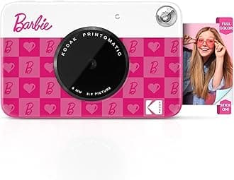 x Barbie Printomatic Full-Color Instant Print Digital Camera, 5MP Portable Barbie Camera, Zink 2x3 (5.1x7.5 cm) Sticky-Back Photo Paper, Gift for Christmas, Holiday, Birthday, Iconic Style
