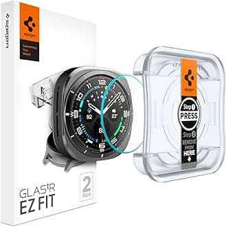 Galaxy Watch Ultra Glass Film Compatible with 2025/2024 Models, Includes Installation Kit, 9H Tempered Glass Full Coverage, EZ Fit, 2-Pack AGL08349