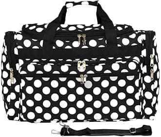 Luggage 19" Duffle Bag, Black White Dot II, One Size