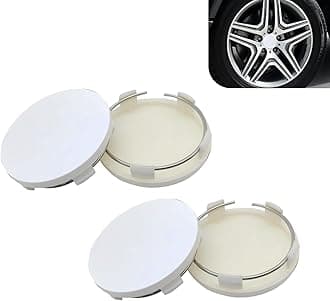 4 PCS Car Wheel Hub Center Cap, 2.36" x 2.2" ABS Wheel Hub Modification Decoration, Durable Snap-in Anti-Falling Fastening Installation Accessories, Universal for Most Cars (White)