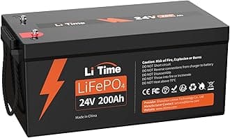 LiTime 24V 200Ah Lithium Battery, 5120Wh LiFePO4 Battery with Built-in 200A BMS, 4000-15000 Cycles & 10 Years Lifetime, Perfect for Home Backup, RV, Camping