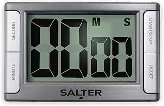 Salter 396 SVXR Magnetic Kitchen Timer - Digital Electronic Cooking Clock, Countdown & Stopwatch (99 Min 59 Sec), Large Display, Beep Alarm, Back Stand For Cooking, Start/Stop Button, 2 Year