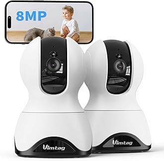 VIMTAG 4MP Pan/Tilt Cameras for Home Security, Wired Indoor Camera for Pet/Dog/Cat/Baby/Nanny with Phone App, Motion Tracking, Night Vision, 2-Way Audio, AI Detection, 5GHz/2.4GHz WiFi, Works w/Alexa