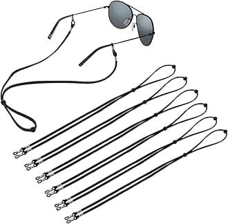 SHINKODA Eyeglass Straps for Men Readers Black Suede Fabric Safety Eyewear Retainer Reading Glasses Chain Cord Eye Glass Holders Around Neck Extra Long Lanyard/String for Glasses