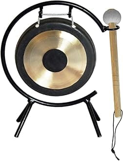 Arborea Mini Chau Gong 6" Includes Stand & Mallet - Desktop Gong for Sound Healing & Home/Office
