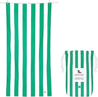Dock & Bay Beach Towel - Quick Dry, Sand Free - Compact, Lightweight - 100% Recycled - Includes Bag - Cabana - Cancun Green - Extra Large (200x90cm, 78x35")