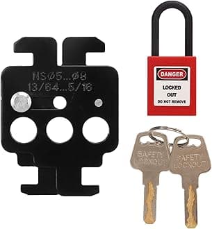 MCB Lockout Tagout Steel Circuit Breaker Lock 38mm Shackle Nylon Padlock for Schneider Circuit Breakers Equipment Maintenance Enterprise Management