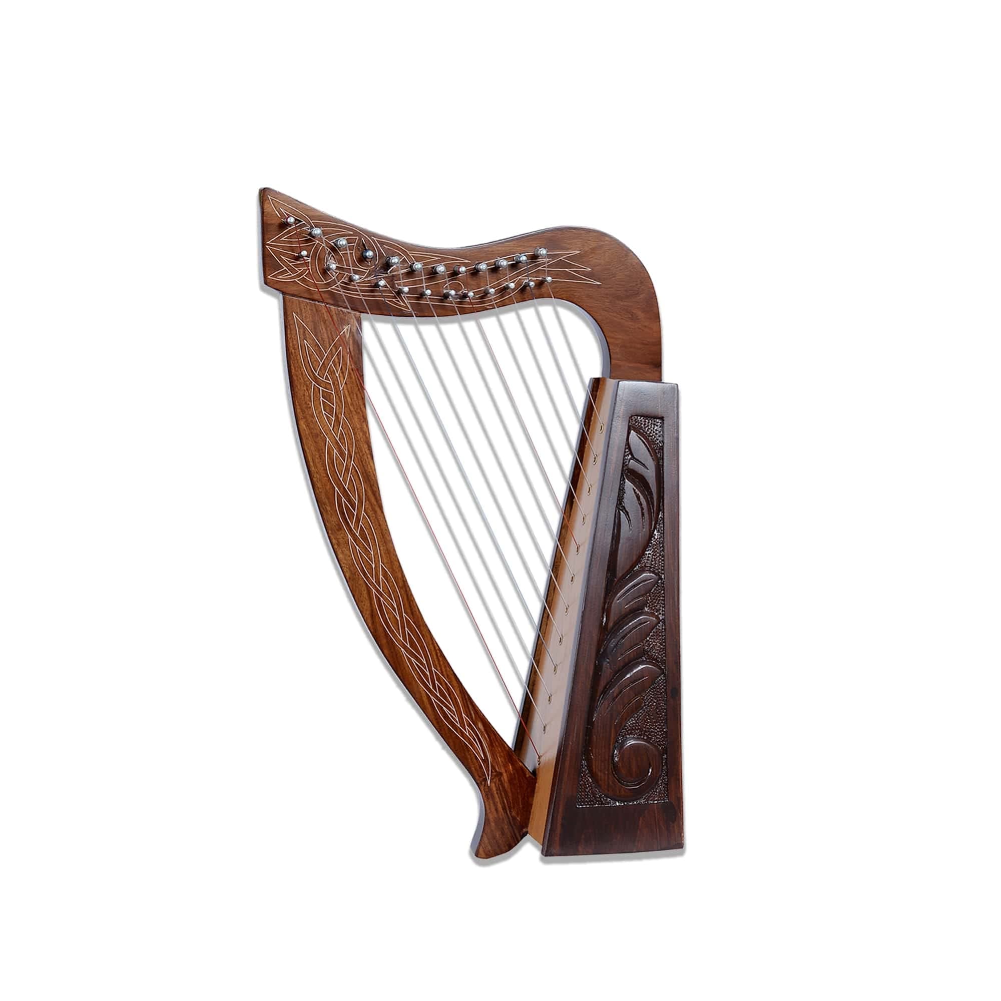 21 Inch Tall Celtic Baby Harp 12 Strings Solid Wood Free Bag Strings Key