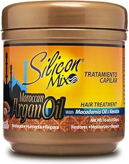 Silicon Mix – Moroccan Argan Oil Hair Treatment – Unisex – 16 oz (450 g) – Deep Repair & Shine for Dry, Damaged Hair