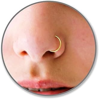 Extra Thin Nose Ring Diameter ( Nose Ring), for Women, Gold, 6mm, 0.5mm, Small