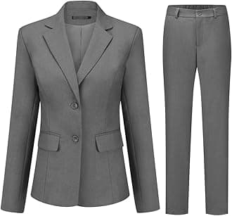 YUNCLOS Women's 2 Pieces Office Suit Set Long Sleeve Blazer Jacket and Suit Pants