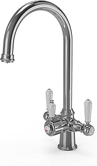 3 in 1 Instant Boiling Water Tap, 2.4L Boiler Unit & Carbon Water Filter | Instant hot Hot Water Tap - Made of Anti Rust Stainless Steel - Kitchen Mixer Tap (Traditional, Chrome)