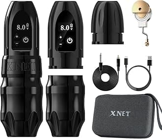 Xnet Titan 42mm Grip Rotary Tattoo Gun, Wireless Tattoo Machine Cartridges Pen with Extra 38mm Grip & 2400mAh Battery Power Japanese Coreless Motor Digital LCD Display for Professional Tattoo Artists