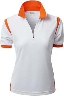 Women's Coolmax 2 Tone Collar Zipup Polo T-Shirt