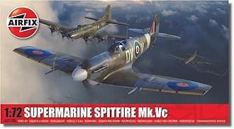 airfix Hornby Hobbies LTD Aircraft A02108A Supermarine Spitfire Mk.Vc Military Aircract Model Making Kit, Un-Painted, 1:72 Scale