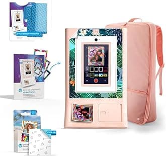 Sprocket Photo Booth Machine Instant Color Photo Printer (Pink) Gift Bundle + Zink Paper (110 Sheets) + Padded Carrying Case + Premium Screen Protector (2) + Decorative Sticker Frames (15)