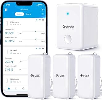 Govee WiFi Hygrometer Thermometer Sensor 3 Pack, Indoor Wireless Smart Temperature Humidity Monitor with Remote App Notification Alert, 2 Years Data Storage Export, for Home, Greenhouse