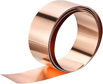 uxcell 99.9% Pure Copper Flashing, 1mm x 50mm x 1M Copper Metal Sheet Roll Copper Strip Metal Foil Plate for DIY Projects Electrical