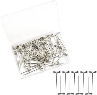 50 Pcs Straight T Pins for Blocking Knitting Sewing Modelling Wig Making and Crafts (1.5 Inch)