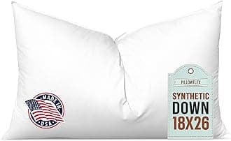 Pillowflex Synthetic Down Pillow Insert - 18x26 Down Alternative Pillow, Ultra Soft, Large Rectangle, Lumbar, Back, Sofa, Sleeping Pillow - 1 Decorative Pillow Form