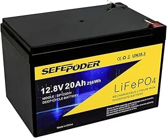 12V 20Ah Lithium LiFePO4 Deep Cycle Battery, 4000 Cycles Rechargeable Battery for Electric Scooter, Ride On Toy, Lighting, Power Wheel, Fish Finder and More with Built-in 40A BMS