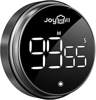 JOYHILL Revolutionary Digital Kitchen Timer: Large LED Display, 3 Volume Levels, Magnetic & Portable - Ideal for Cooking, Teaching, Fitness, & More!(Silver)