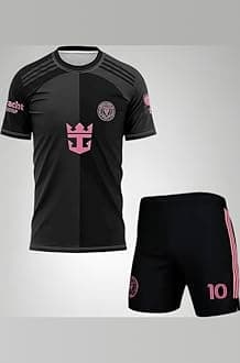 Messi 10 Football Jersey Tshirt 2024 with Printed Shorts for (Men,Kids & Boys)(Small 36,Multicolor-007)