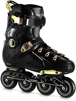 Inline Skates for Men and Women - Inline Skates - ABEC9 Ball Bearings - Adult Inline Skates - 85A Wheels - Roller Skates 38 - Black and Gold - NA20002