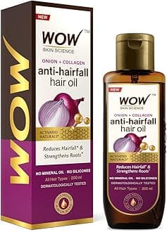 Wow Skin Science Onion Black Seed Hair Oil - Promotes Hair Growth - Controls Hair Fall - No Mineral Oil & Silicones - 200Ml