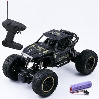 Wembley Rc Monster Truck| Remote Control Car for Kids| Rock Crawler 5 Function 1:18 RC Car Toys for Boys| 2WD Off-Road High Speed Remote Toys for Kids 5 Years 12 (Black)