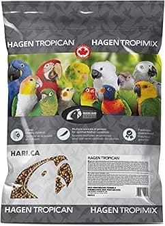 Hari Tropican Bird Food, Hagen Parrot Food with Peanuts & Sunflower Seeds, Parrot Granules, High Performance 4 mm, 25 lb Bag
