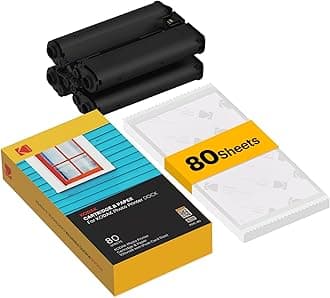 Dock Plus & Dock Photo Printer Cartridge PHC-80 – Cartridge Refill & Photo Paper- 80 Pack