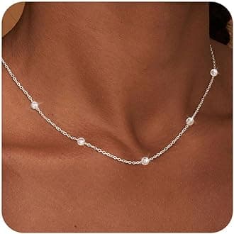 FUNEIA Dainty Silver Gold Necklaces for Women Trendy Non Tarnish 14K Gold Plated Cubic Zirconia Necklace Layered Cute Butterfly Heart Station Choker Necklace Stack for Wedding Prom Brides Jewelry