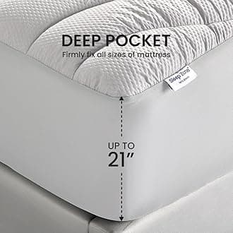 SLEEP ZONE Athlete-Grade Mattress Pad Cover Cooling Overfilled Soft Fluffy Ergonomic Topper Zone Design Upto 21 inch Deep Pocket with Wide Elastic Skirt, Silver Grey, Cal King