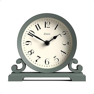 Jones Clocks® Saloon Mantel Clock - Traditional/Classic Design Bedroom Living Room Office Desk Shelf Small (Asparagus Green)