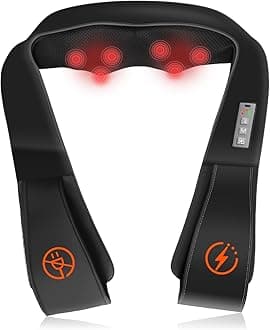 AMZPONY Cordless Neck and Shoulder Massager, Shiatsu Neck and Back Massager