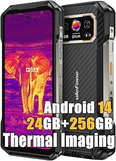 Armor 27T Rugged Phone with Thermal Imaging Camera, 24GB+256GB MTK G99 Android 14 Smartphone, 10600mAh 50MP+64MP Night Vision, 6.78" FHD+ 120Hz, IP68/69K Waterproof Dual SIM 4G Smartphone NFC