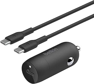 BoostCharge 30W Fast Car Charger, Compact Design with USB-C Power Delivery Port, USB-C to USB-C Cable Included, Universal Compatibility for iPhone 16, 15, Galaxy S23, Note and More - Black