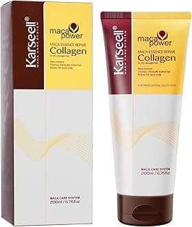 Karseell Collagen Hair Treatment Deep Repair Conditioning Argan Oil Collagen Hair Mask Essence for Dry Damaged Hair All Hair Types 200ml