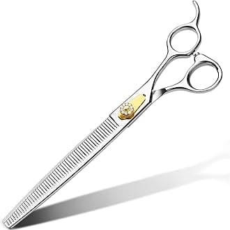 Gimars8 Inch Sharp 26 Teeth Professional Dog Grooming Scissors Heavy Duty 440C Stainless Steel Ergonomic Pet Grooming Scissor for Dogs, Cats and Other Animals
