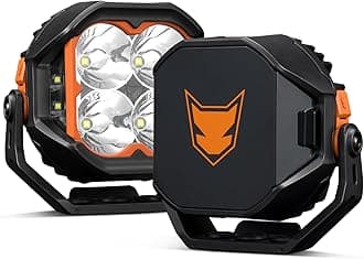 LIGHTFOX 5 Inch LED Pod Lights with Side Light, 2 PCS 12V/24V 11285LM with White Backlight, Optic Lens for Switching Spot Beam Combo Beam, IP68 Off-Road Driving Lights for 4x4 4WD Trucks ATVs UTVs SUV