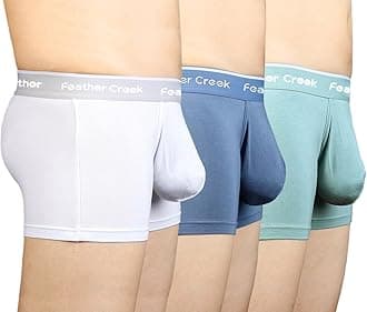 Mens Pouch Trunks Separate Big Enhance Underwear Briefs Comfy Mid-Rise Pouch Bikini Brief Boxer Briefs