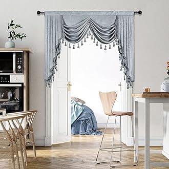 Thick Chenille Window Curtains Valance for Living Room Silver Grey Curtain Valance for Bedroom,Rod Pocket (W69inch,1 Panel)