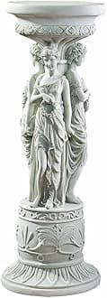 Design Toscano KY992 Chatsworth Manor Neoclassical Furniture Pedestal Column Plant Stand, antique stone