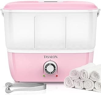 Hot Towel Steamer for Facials, Hot Towel Warmer Quickly Heats Up in 5 Minutes, Portable Towel Machine Fits 16 Mini Towels, Salon Equipment Towel Warmer for Facials, Spa, Massage, Pink