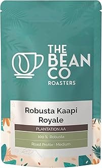 THE BEAN CO Robusta Kaapi Royale | Medium Roast | 100% Robusta | Roasted Coffee Ground (Pour Over/Drip, 250 g) | Plantation AA | Premium Indian Coffee | Bold & Strong Flavor | Fresh Pack for Coffee