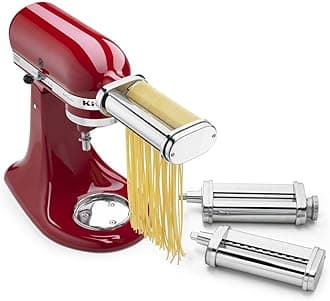 KSMPRA 3 Piece Pasta Roller & Cutter Attachment Set, Silver