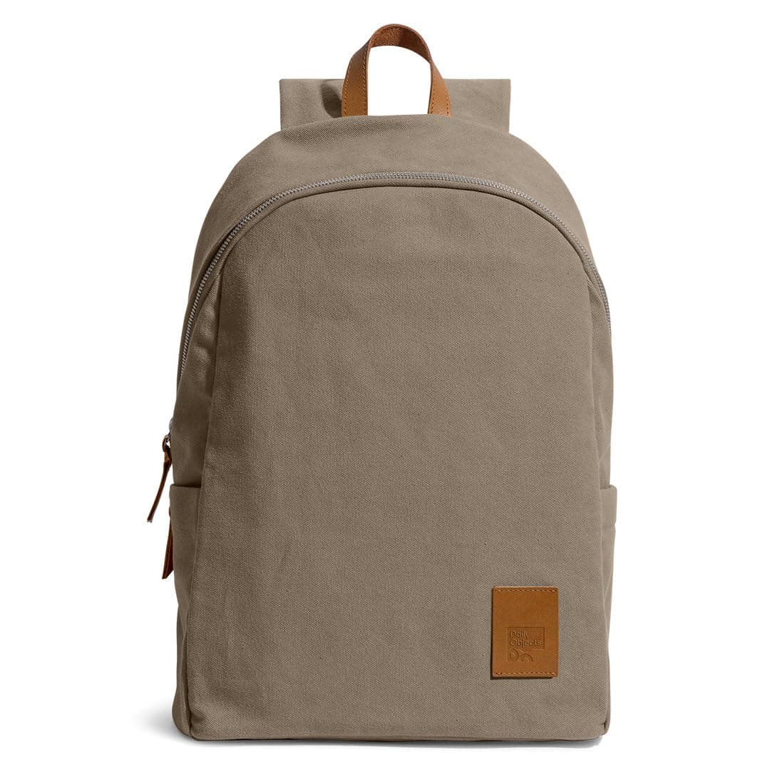 DailyObjects Medium Size Pedal Everyday Casual Laptop Backpack Compatible With Upto 14 Inch Laptop, Unisex Travel Backpack Made Of Durable Canvas Material, Zippered Compartments With Pockets (Beige)