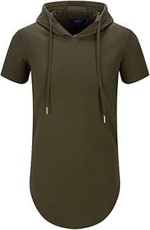 Aiyino Men's Hipster Hip Hop Longline Pullover Hoodies Shirts